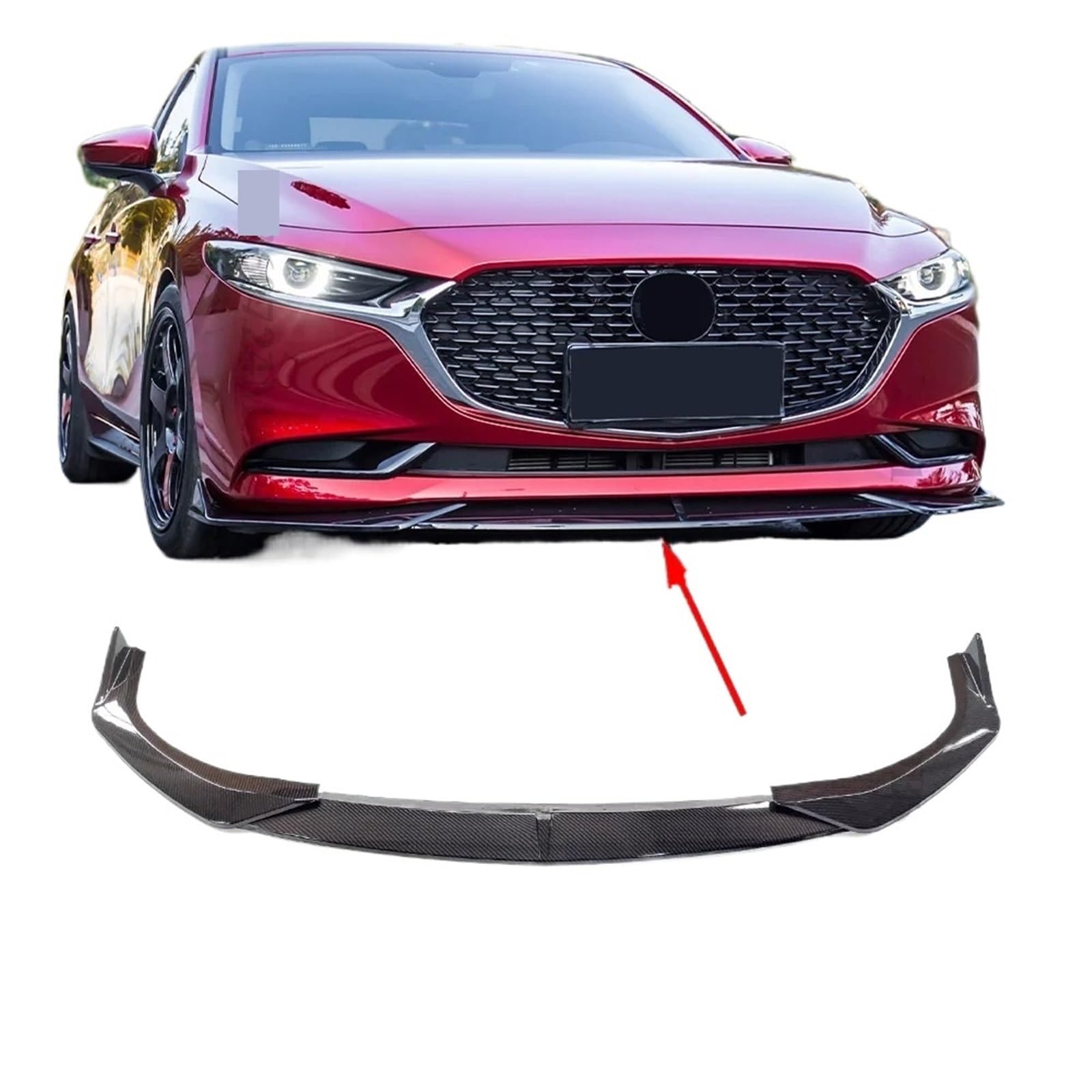 Auto Frontspoiler Für Mazda 3 Für Axela 2022 2021 2020 Limousine Ersatzteil Trim Body Kit Spoiler Deflektor Zubehör Frontschürze Lip Untere Kinn ﻿ ﻿ Vordere Stoßstange Unten(Matte Black) von DWTNMEX