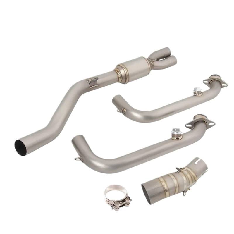 Für CFMOTO Für 450SR Motorrad Auspuff Titan Legierung Vorne Mitte Link Rohr Motorrad Auspuff Mittelrohr Pipe Exhaust(2) von DWTNMEX