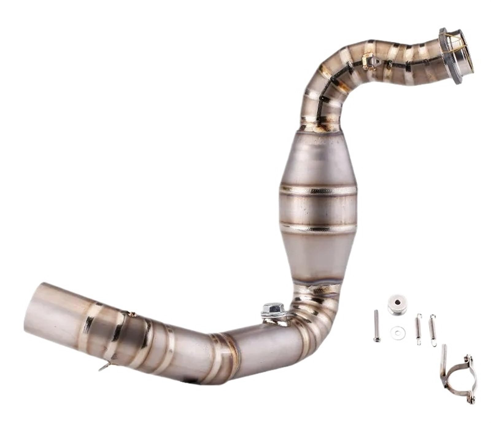 Für G310R Für G310GS 2017-2019 2020 2021 Motorradauspuff Flucht Vollsystem Fit 51mm Schalldämpfer Mittelverbindungsrohr Motorrad Auspuff Mittelrohr Pipe Exhaust(Titanium Alloy) von DWTNMEX