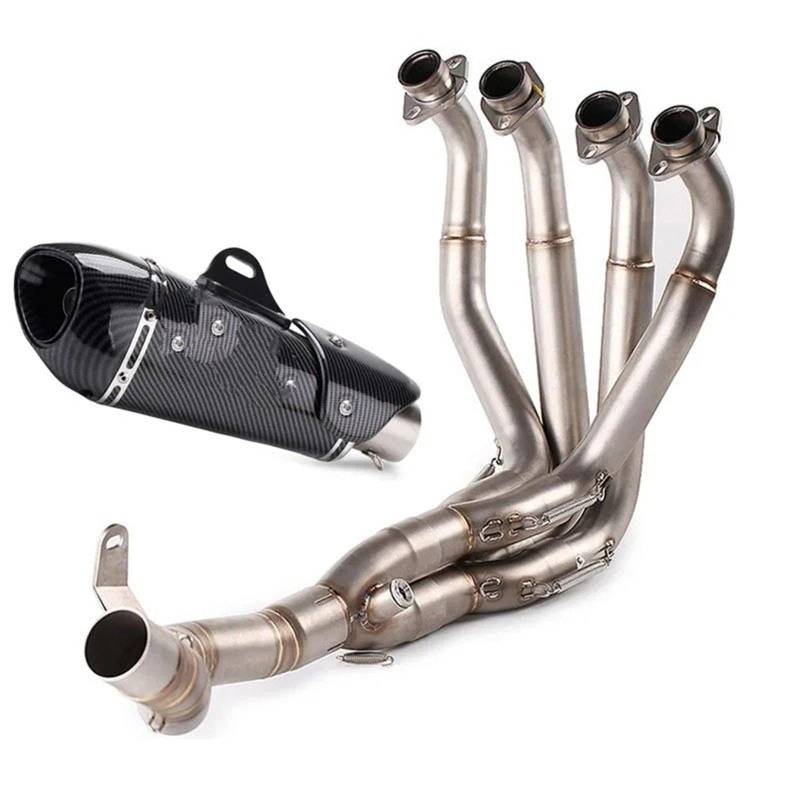 Für Kawasaki Für Z900 2017-2022 Motorradsysteme Auspuff Real Pipe Connect Header Link Pipe Motorrad Auspuff Mittelrohr Pipe Exhaust(B) von DWTNMEX