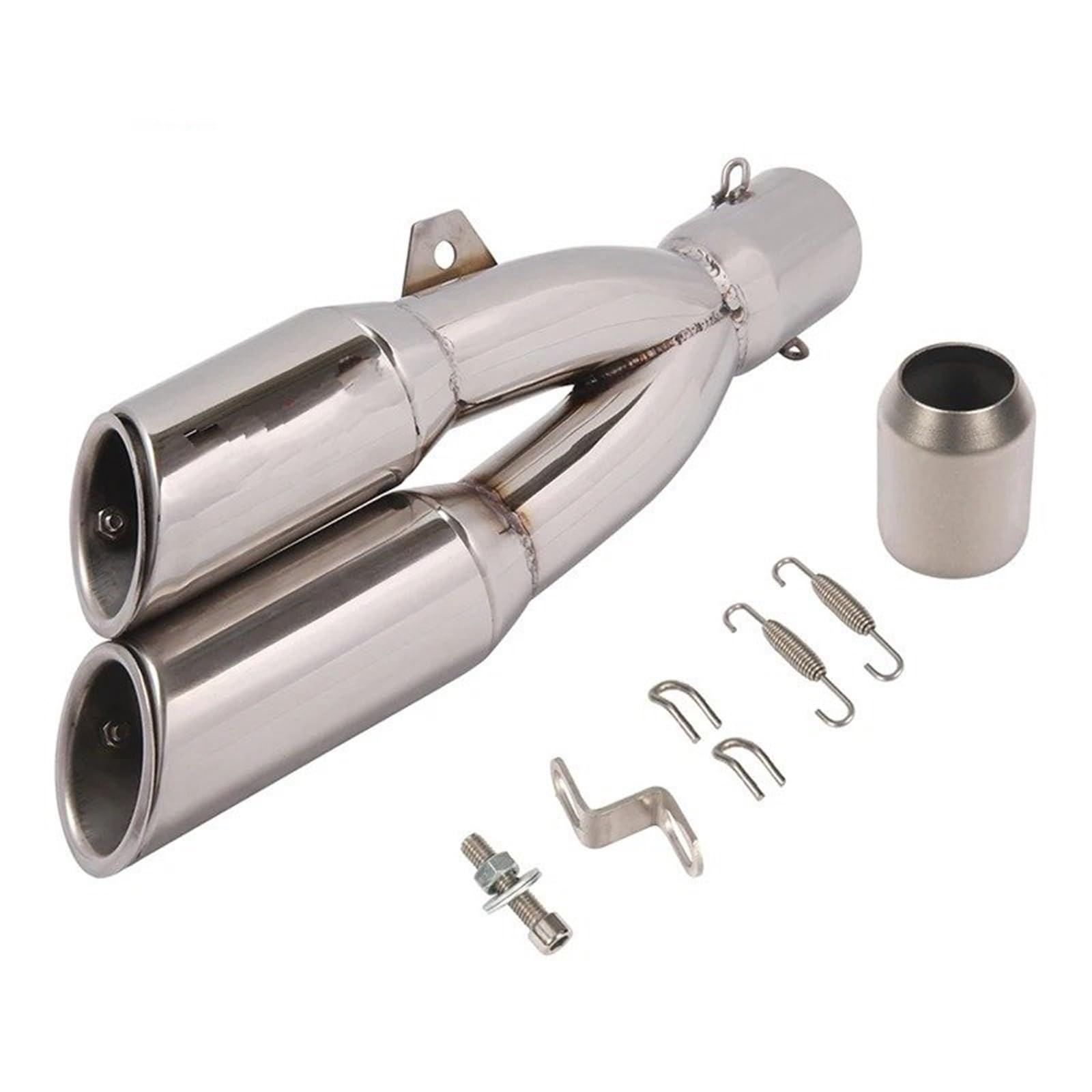 Für NInja400 Für S1000RR Für CBR1000R Motorradauspuff 36-51mm Modifizierter Schalldämpfer Doppelauslass-Endrohr-Verbindungsrohr Motorrad Auspuff Mittelrohr Pipe Exhaust(D) von DWTNMEX