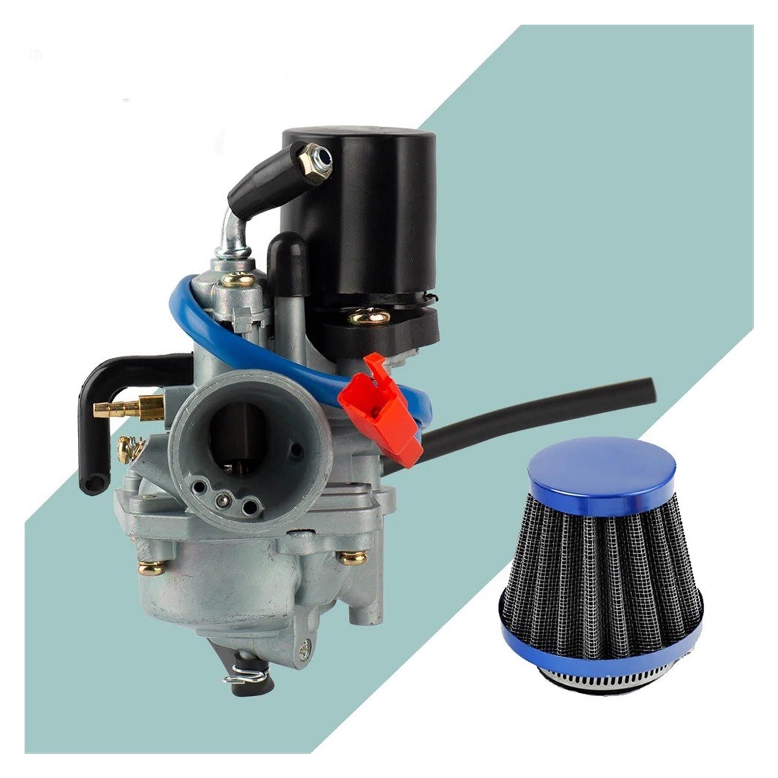 Für PZ19J 19mm 2 Hub Für Jog50 Vergaser Für Jog 50 50cc Für JOG90 Motorrad Roller Vergaser Mit Luftfilter Kraftstoff System Vergaser Ersatz vergaser(Set Blue) von DWTNMEX