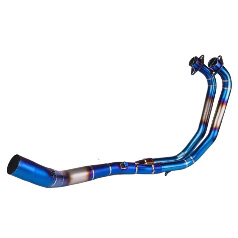 Für R25 Für R3 Für MT-03 2021 2022 2023 2024 Motorradauspuff Komplettsysteme Modifiziertes Frontkrümmerrohr Motorrad Auspuff Mittelrohr Pipe Exhaust(Titanium Alloy2) von DWTNMEX