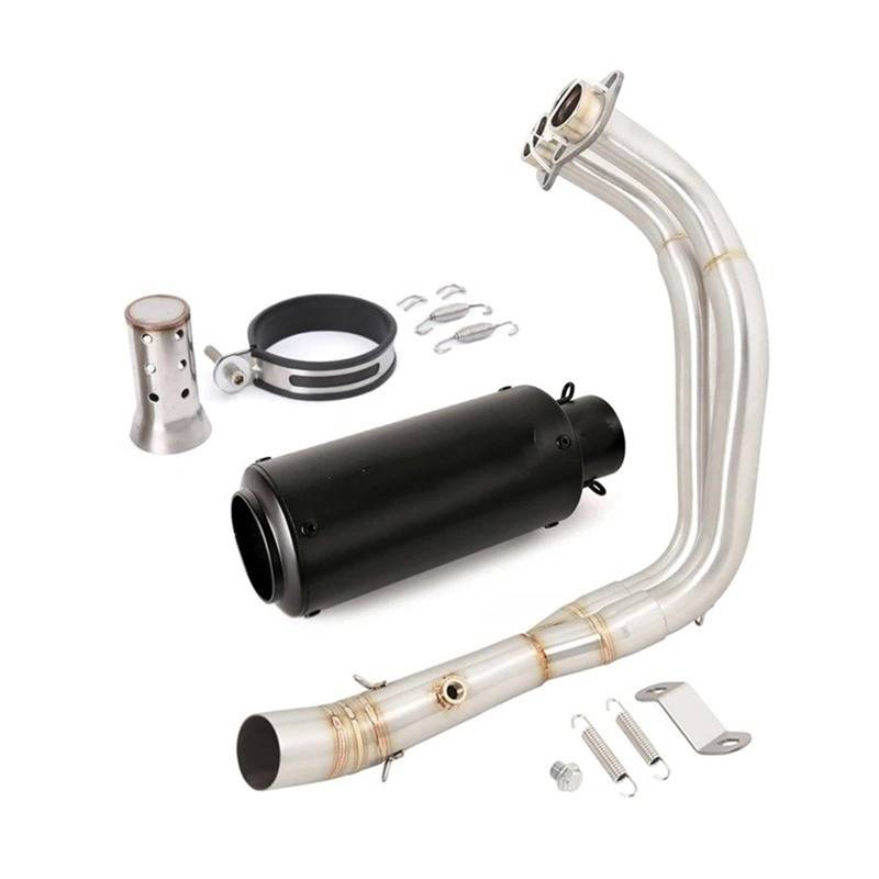 Für R7 Für MT07 Für FZ07 2021 2022 2023 Motorrad Volle Abgasanlage Header Link Rohr Motorrad Auspuff Mittelrohr Pipe Exhaust(A) von DWTNMEX