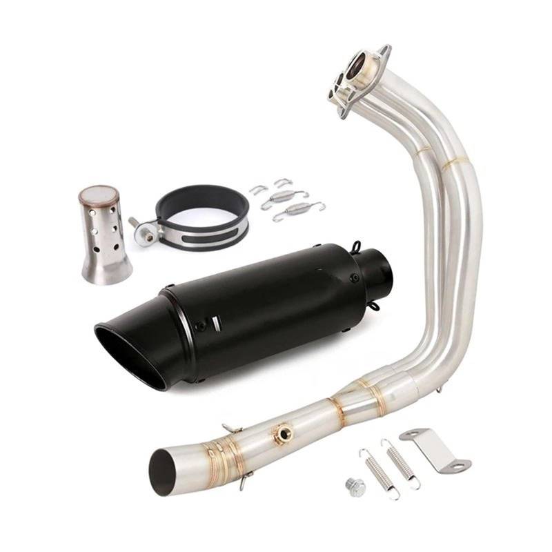 Für R7 Für MT07 Für FZ07 2021 2022 2023 Motorrad Volle Abgasanlage Header Link Rohr Motorrad Auspuff Mittelrohr Pipe Exhaust(B) von DWTNMEX