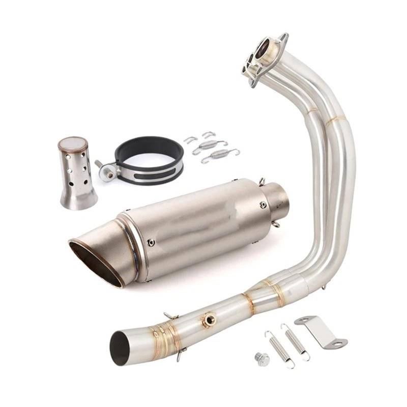 Für R7 Für MT07 Für FZ07 2021 2022 2023 Motorrad Volle Abgasanlage Header Link Rohr Motorrad Auspuff Mittelrohr Pipe Exhaust(D) von DWTNMEX