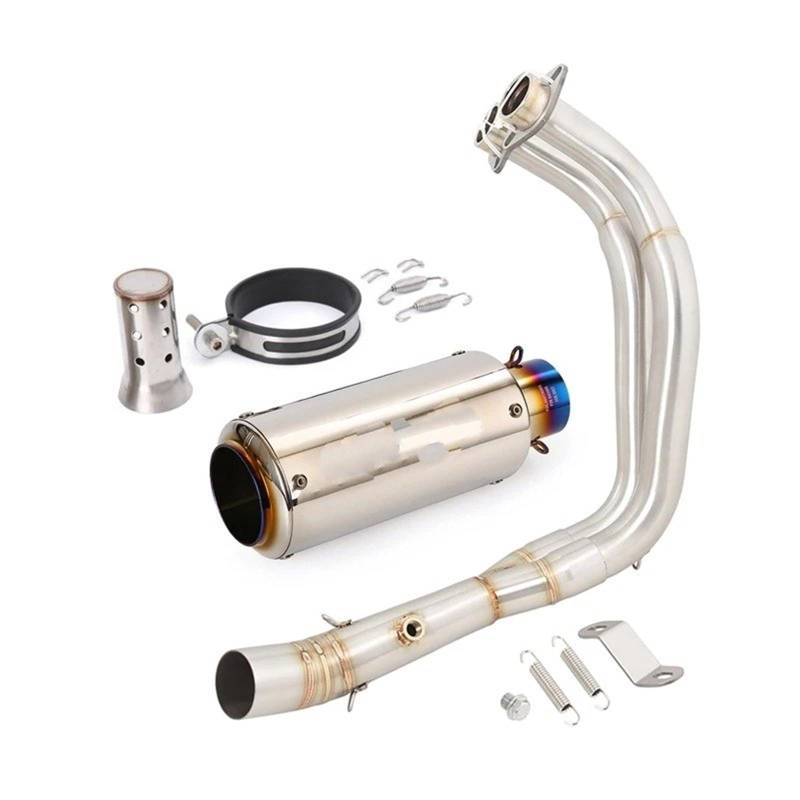 Für R7 Für MT07 Für FZ07 2021 2022 2023 Motorrad Volle Abgasanlage Header Link Rohr Motorrad Auspuff Mittelrohr Pipe Exhaust(G) von DWTNMEX