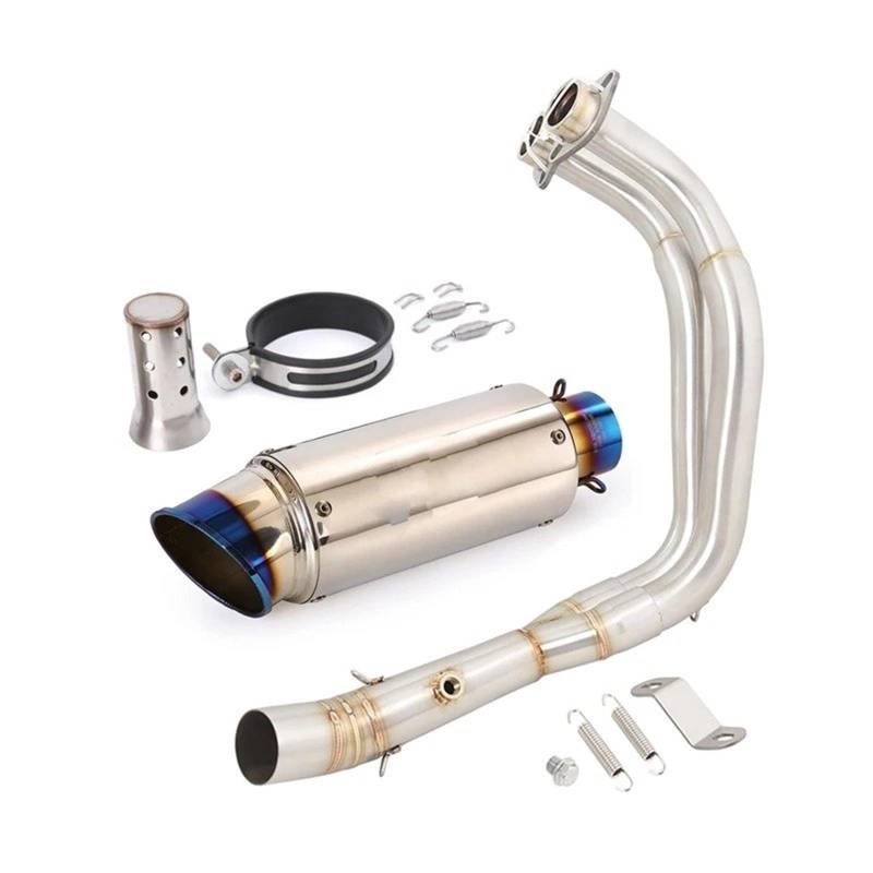 Für R7 Für MT07 Für FZ07 2021 2022 2023 Motorrad Volle Abgasanlage Header Link Rohr Motorrad Auspuff Mittelrohr Pipe Exhaust(H) von DWTNMEX