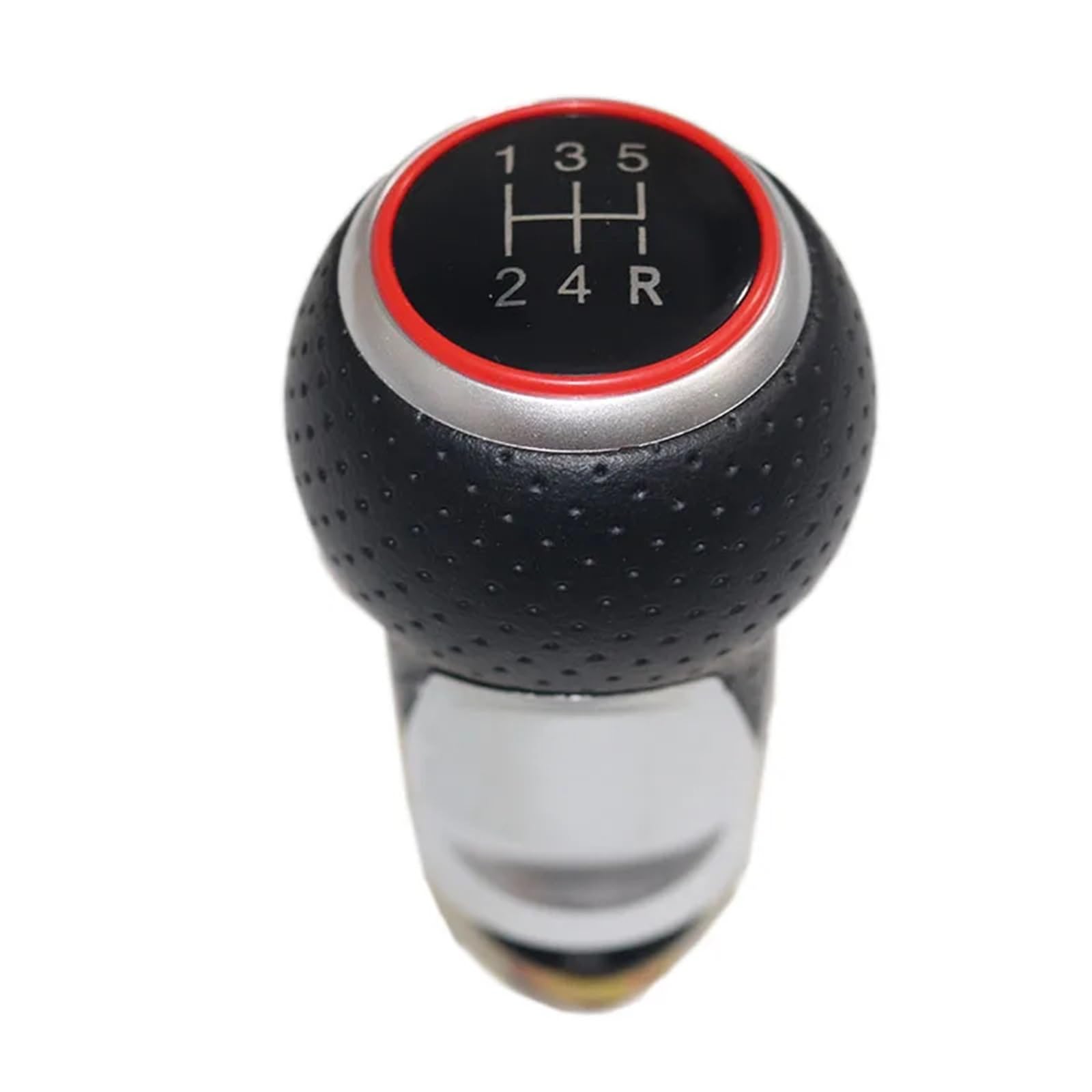 Gear Shift Knob Für S1 ​​2014-2018 Manueller Wählhebel Getriebegriff Ball Schaltknauf Hebel Wechselgetriebe Stick Shifter Schalthebelknopf(12345R Silver red) von DWTNMEX