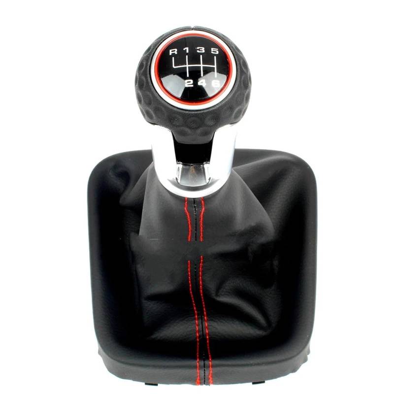 Gear Shift Knob Für VW Für Golf 5 Für A5 MK 2004 2005 Für Golf 5 Für Plus 2004 2005 2006 2007 2008 5/6 Gang Schalthebel Schaltknauf Mit Ledermanschette Schalthebelknopf(5 Speed12) von DWTNMEX