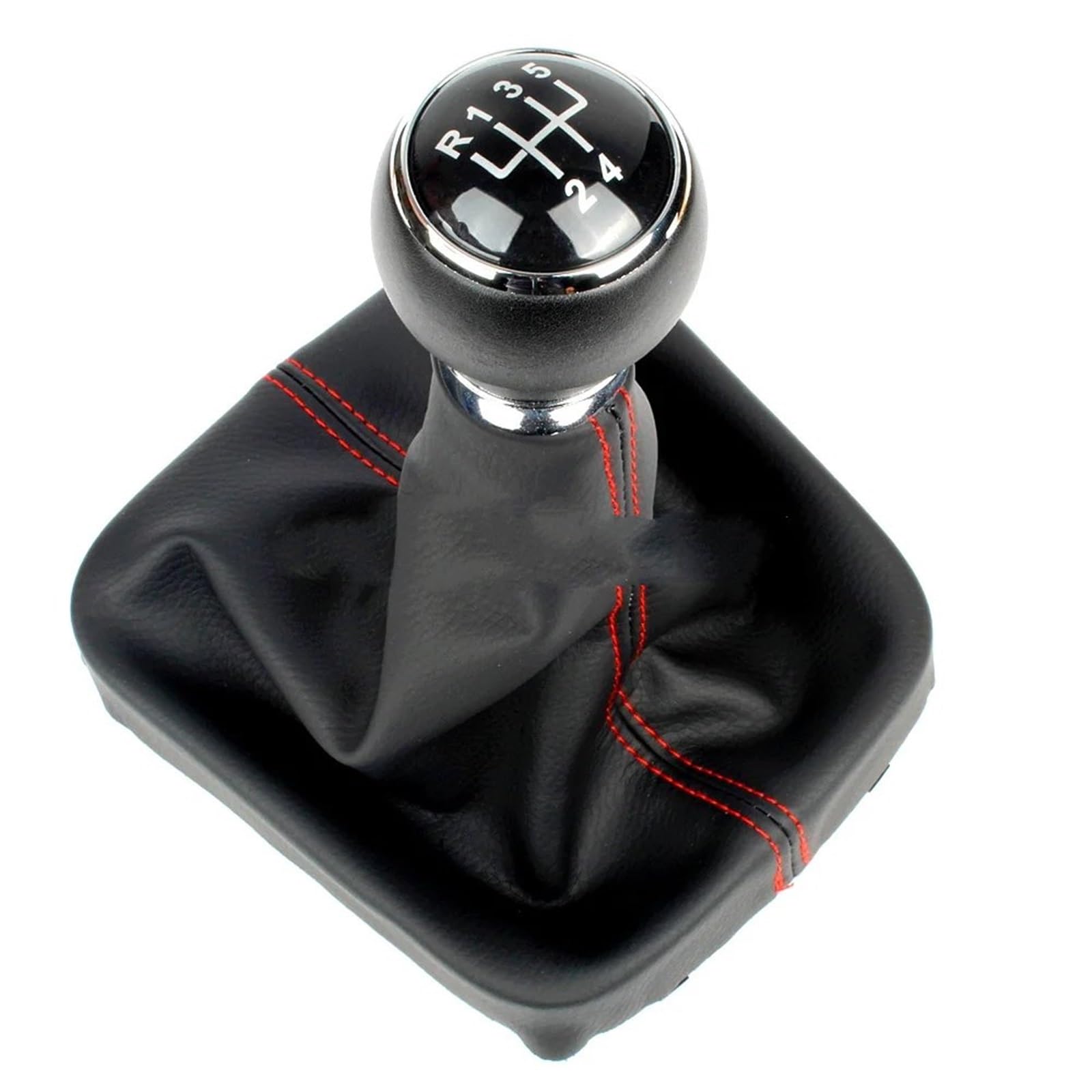 Gear Shift Knob Für VW Für Golf 5 Für A5 MK 2004 2005 Für Golf 5 Für Plus 2004 2005 2006 2007 2008 5/6 Gang Schalthebel Schaltknauf Mit Ledermanschette Schalthebelknopf(5 Speed4) von DWTNMEX