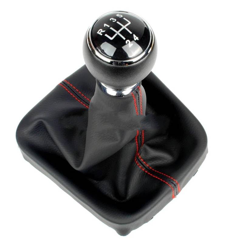 Gear Shift Knob Für VW Für Golf 5 Für A5 MK 2004 2005 Für Golf 5 Für Plus 2004 2005 2006 2007 2008 5/6 Gang Schalthebel Schaltknauf Mit Ledermanschette Schalthebelknopf(5 Speed4) von DWTNMEX