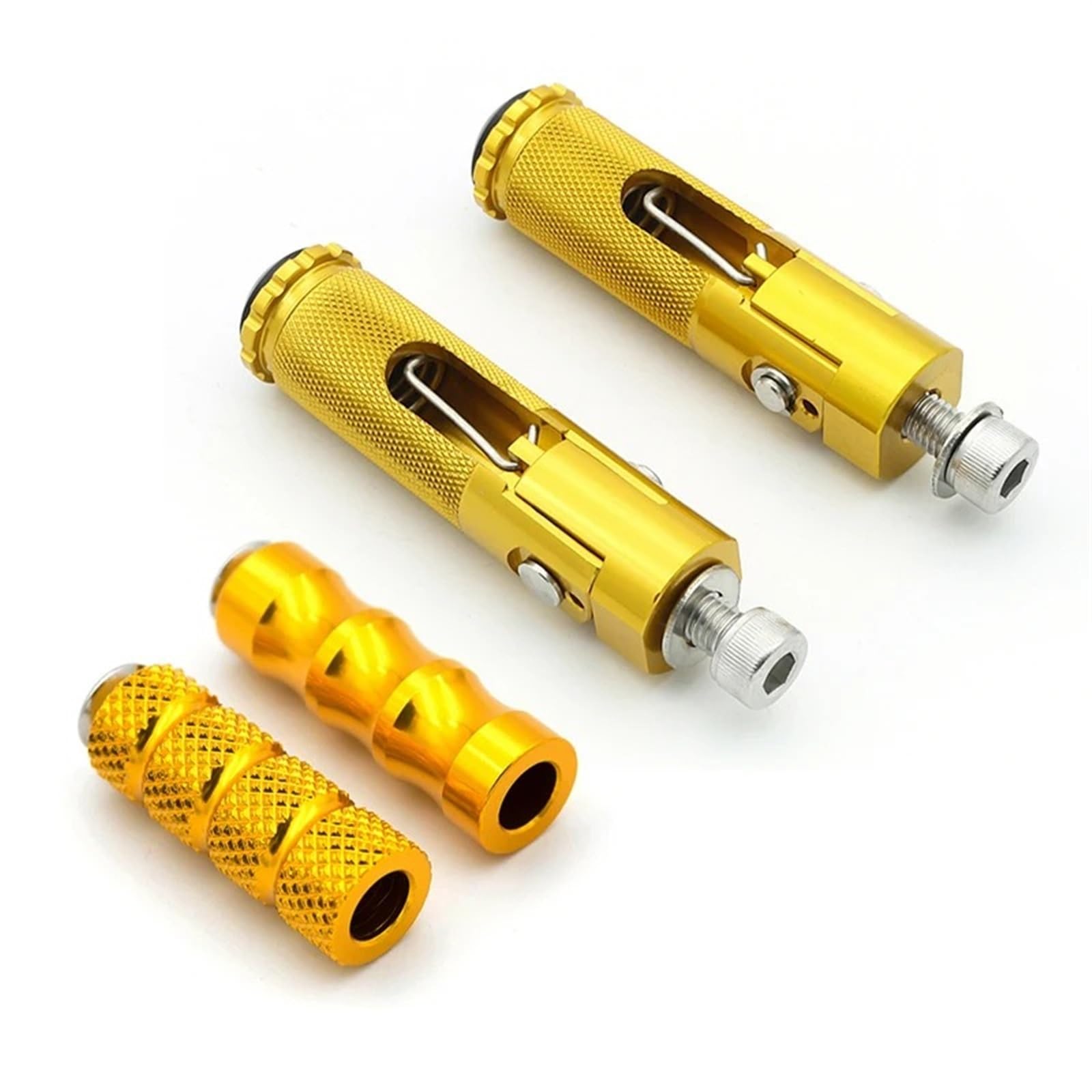 Motorrad Fußrasten Für Kawasaki Motorrad Klappbare Fußstützen Fußrasten Fußstützen Pegs Pedale Set Motorrad Zubehör Fussrasten Motorrad(Gold Set) von DWTNMEX