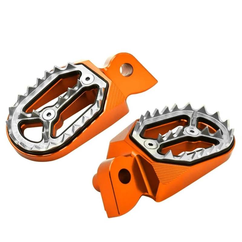 Motorrad Fußrasten Für YZ85 125 250 1999-2015 Motorrad Fußrastenanlage Fußrasten Fußstütze Aluminium Passagier Fußstützen Fussrasten Motorrad(Orange Foot Peg) von DWTNMEX