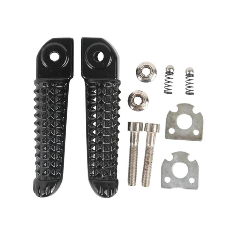 Motorrad Fußrasten Für YZF Für R1 2002-2020 Schwarz Set Hinten Fußstützen Fußrasten Peg Silber Matt Schwarz Motorrad Fussrasten Motorrad(Black) von DWTNMEX