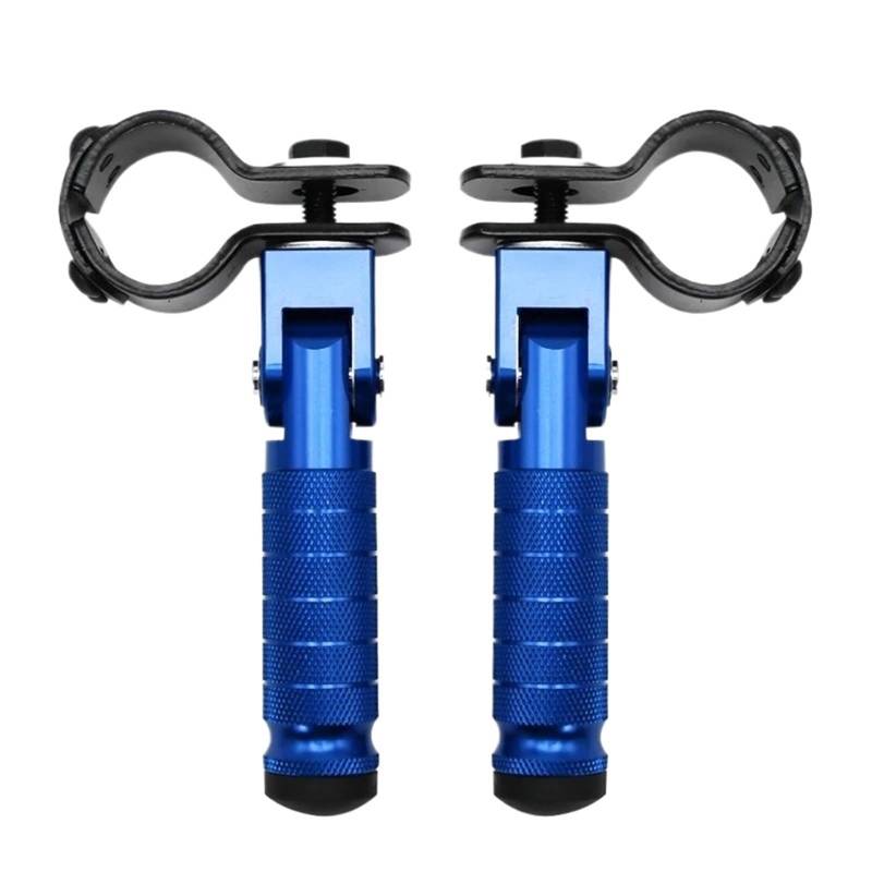 Motorrad Fußrasten Racing 8mm Universal Pedale Gefaltete Fußstütze Fußraste Für Motorräder Fahrräder Roller Fussrasten Motorrad(Blue) von DWTNMEX