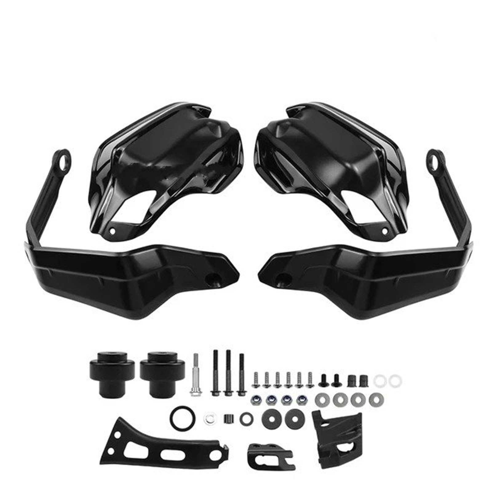 Motorrad Griffschutz Schild Für XL750 Für Transalp 2023 Motorrad Handschutz Erweiterungen Zubehör Hand Schutz Deflektoren Windschutzscheibe Stück Lenker Griffschutz Schild(Set A - Black Black) von DWTNMEX