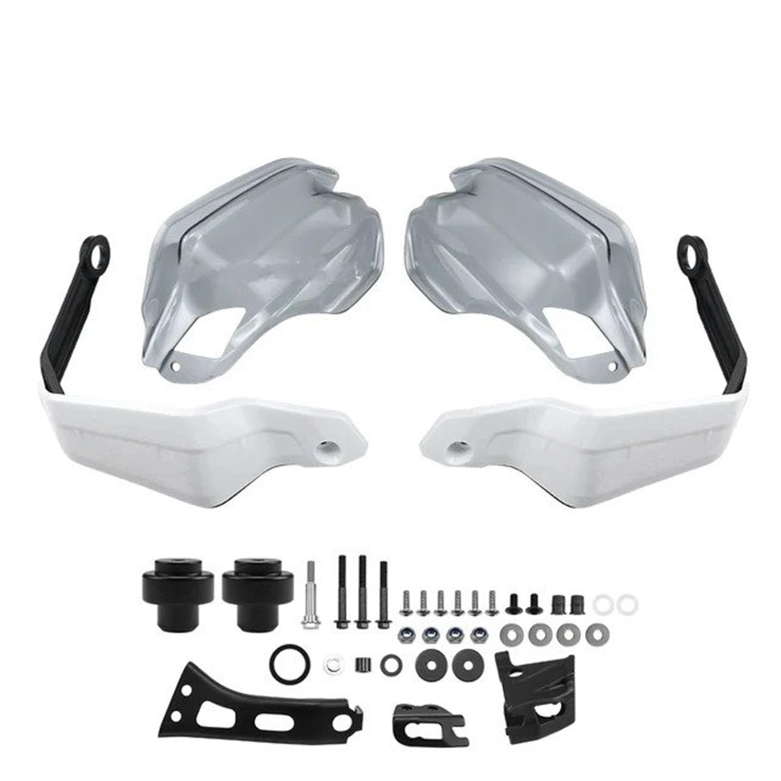 Motorrad Griffschutz Schild Für XL750 Für Transalp 2023 Motorrad Handschutz Erweiterungen Zubehör Hand Schutz Deflektoren Windschutzscheibe Stück Lenker Griffschutz Schild(Set A - White Grey) von DWTNMEX