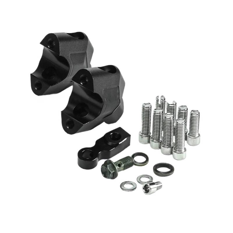 Motorrad Lenkererhöhungen Für CFMOTO Für 800MT Riser Clamp Verlängerung Adapter MT Lenker Riser Kit Bremsschlauch Verlängerung Moto Lenkerklemmen Riser(Black) von DWTNMEX