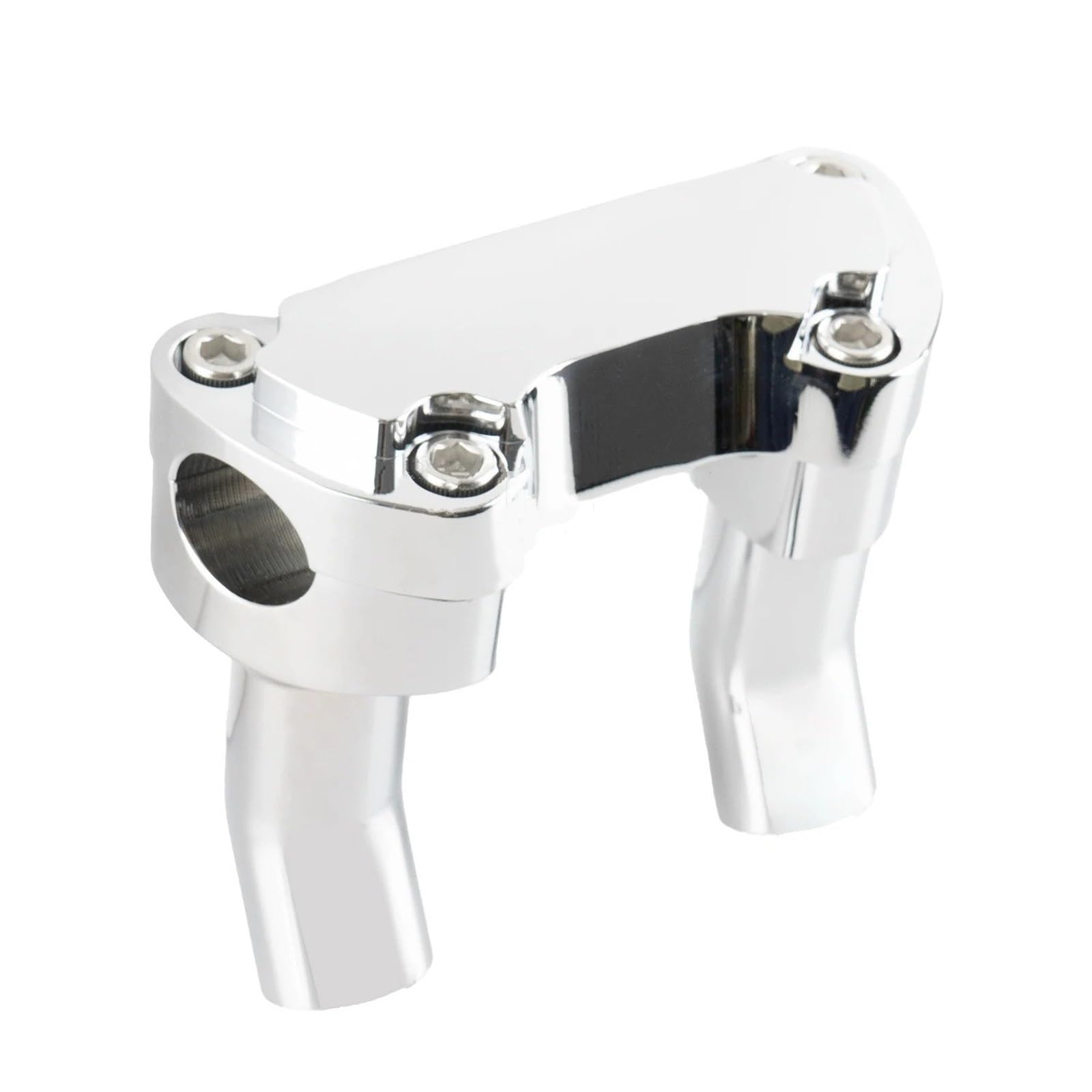 Motorrad Lenkererhöhungen Für Dyna Für Straße Für Bob Für Softail Für Sportster 3,5 "Motorrad Pullback Lenker Riser Clamp CNC Aluminium Moto Lenkerklemmen Riser(Chrome) von DWTNMEX