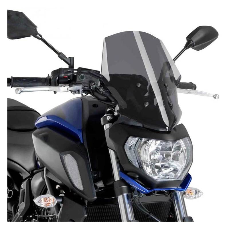 Motorrad-Windschutzscheibe Für FZ07 Für MT-07 Für MT07 2018 2019 2020 Motorrad Windschutzscheibe Windschutzscheibe Deflektor Spoiler Motorrad Windschild(Dark Grey) von DWTNMEX