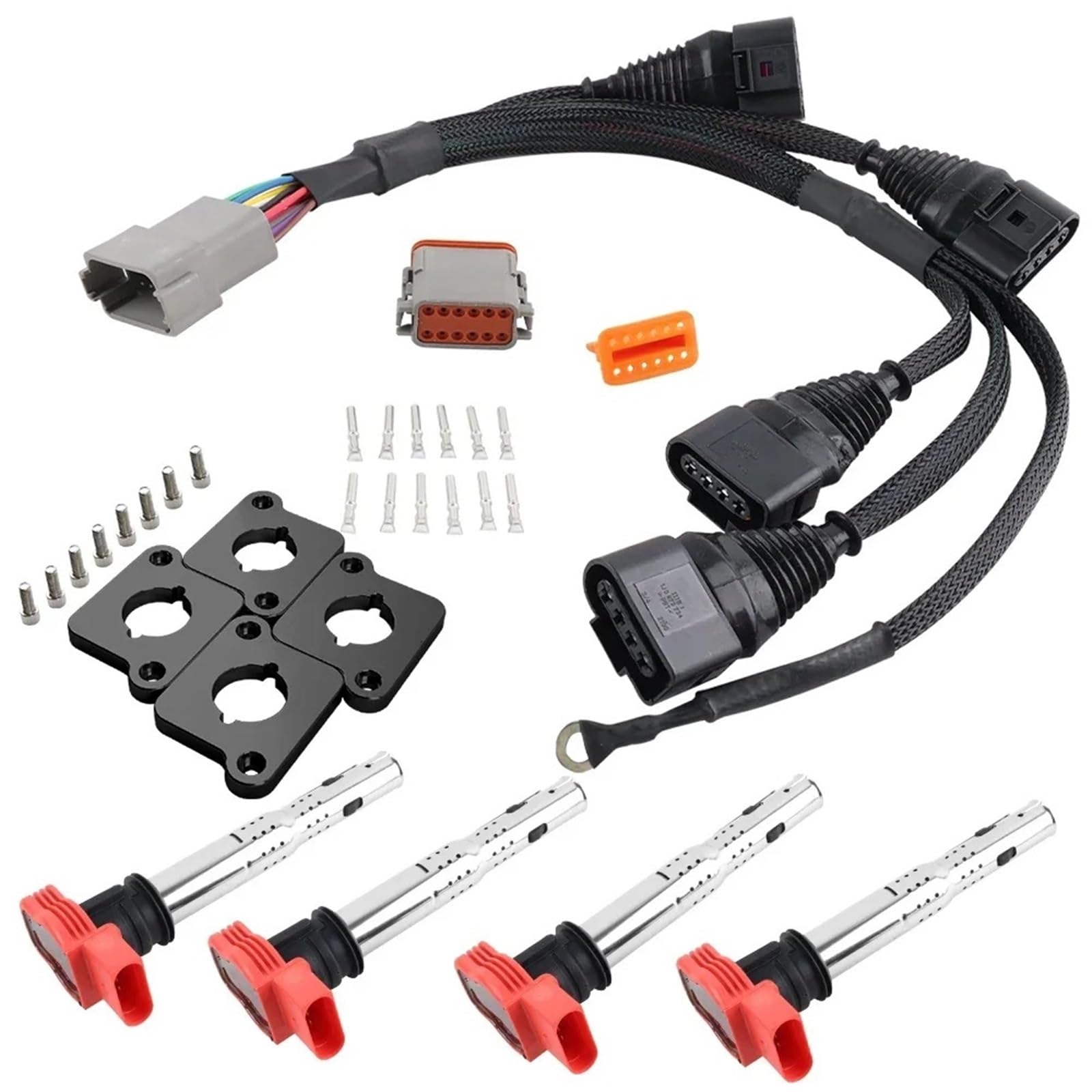 Zündspule Auto Für A4 Für VW Für Passat B5 Für Golf Für Jetta 1,8 L Für Turbo 1,8 T Zu 2,0 T Für FSI R8 Zündspule Packs Conversion Harness Kit & Für ICM Verteilerzündspule von DWTNMEX