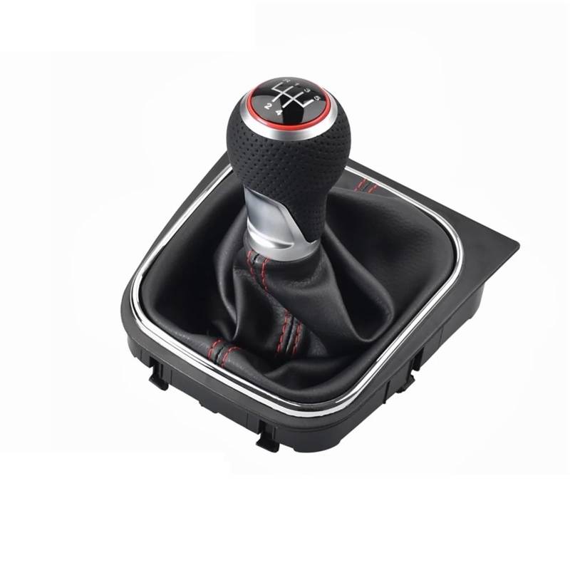 Zündspule Auto Für VW Für Golf 5/6 MK5/6 Für Scirocco 2009 Auto Schaltknauf Hebel Stift 5 6 Geschwindigkeit Boot Abdeckung Gaitor Verteilerzündspule(Red 5 Speed) von DWTNMEX