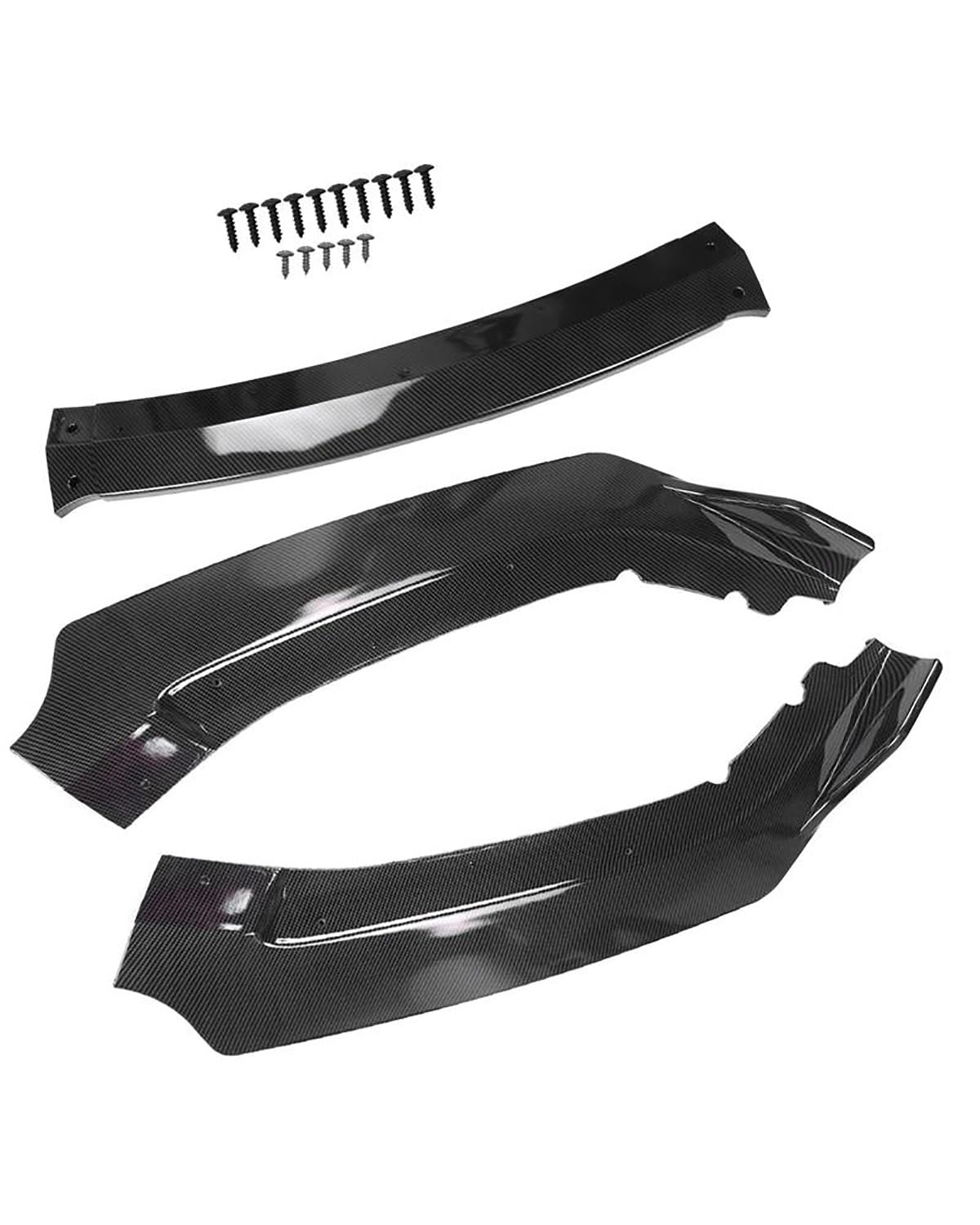 Auto Frontlippe Separator Für Civic 2016 2017 2018 2019 Carbon Fiber Auto Vorderen Stoßfänger Lip Spoiler Diffusor Abdeckung Trim Splitter Flossen Körper Frontstoßstange Spoiler von DWYYJJ