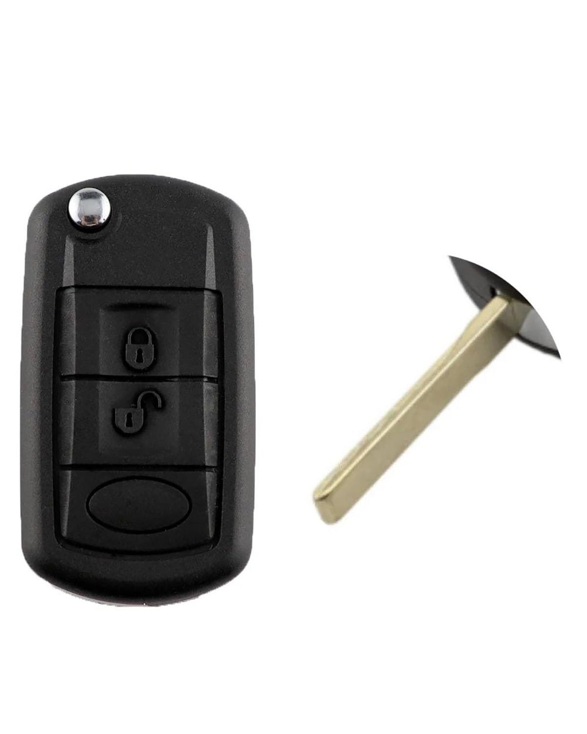 Autoschlüssel Gehäuse Für Range Rover Für Sport LR3 Discovery 2005-2010 3 Tasten Flip Auto FOB Fall Auto Schlüssel Shell Auto Autoschlüssel(HU92 Blade) von DWYYJJ