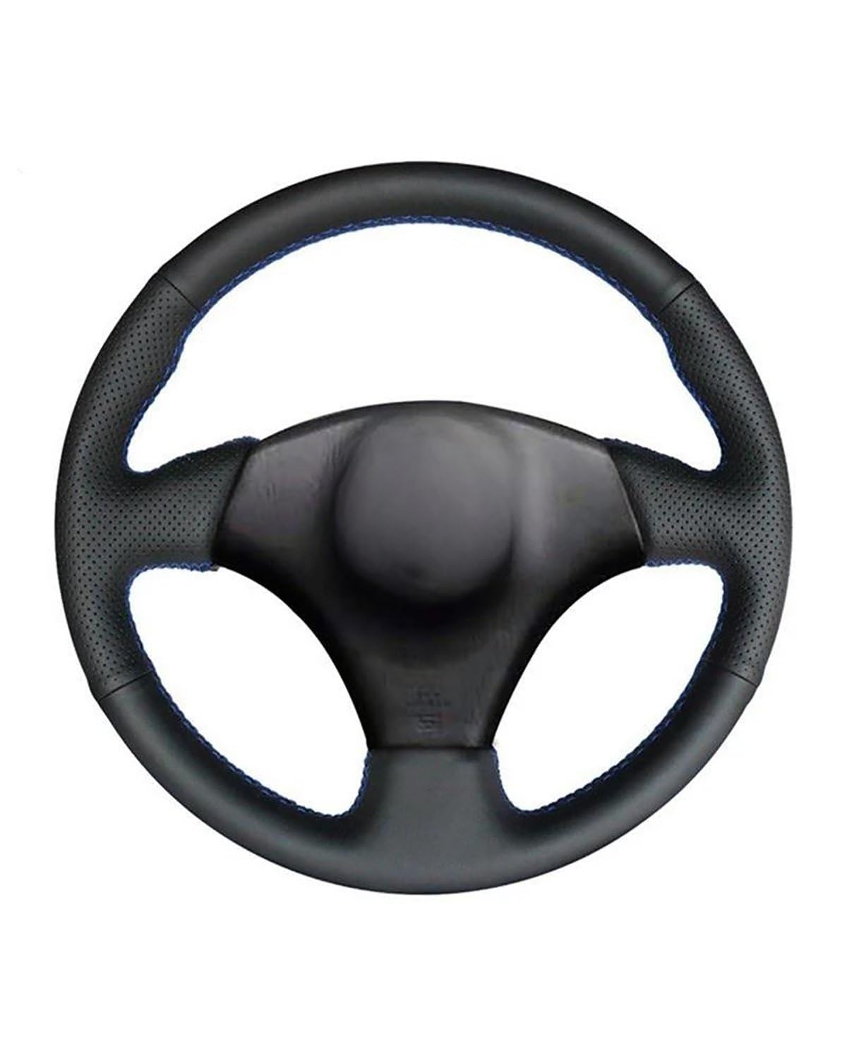 Lenkradbezug Auto Für Toyota Für Celica 1998-2005 Für RAV4 1998-2003 Für Corolla US 2003 Schwarzes Kunstleder-Autolenkradbezug Auto Lenkradbezug(Black Thread) von DWYYJJ