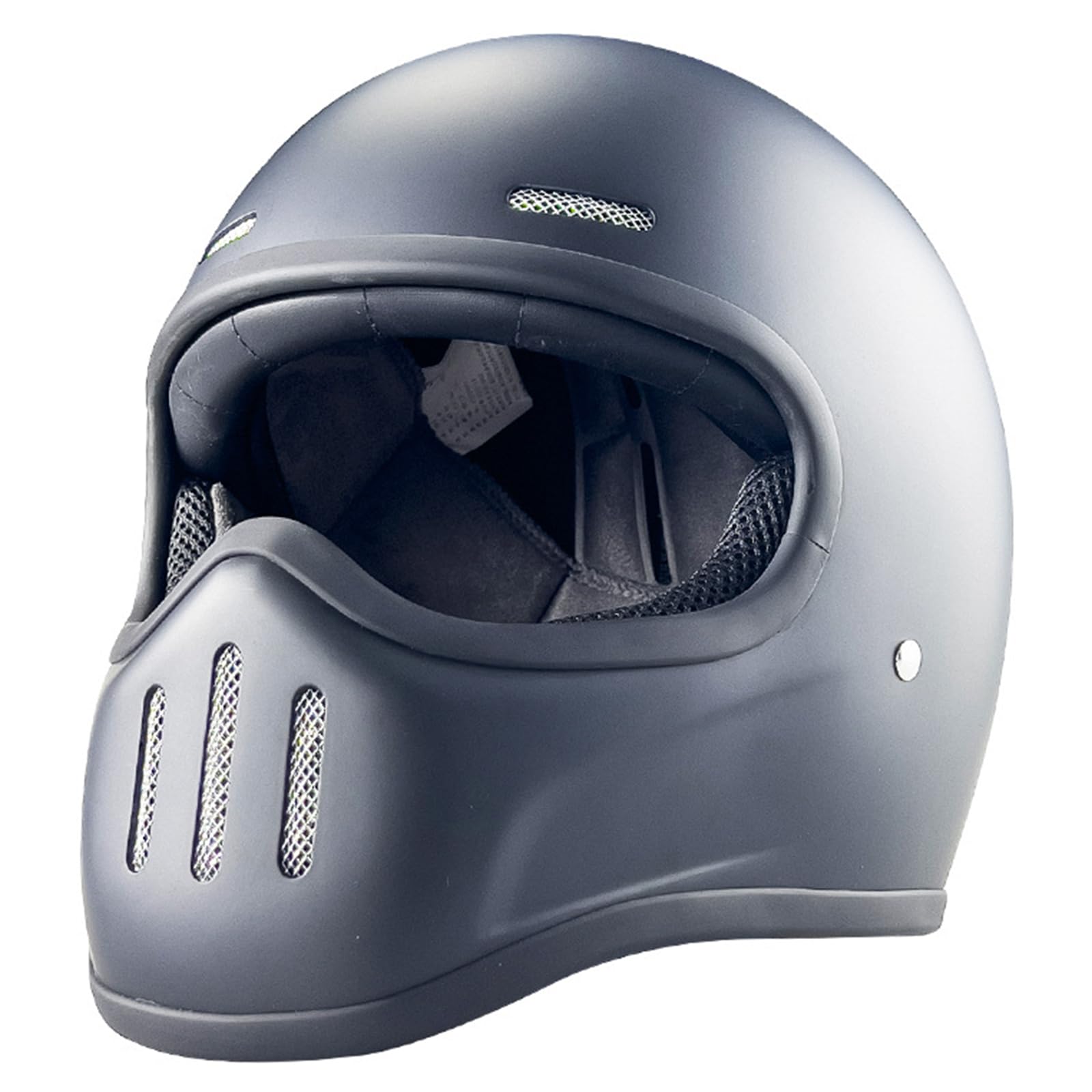 DXDRT Fiberglas Retro Klassische Full-Face Motorradhelm DOT/ ECE Genehmigt Vintage Street Bike Helm Für Cruiser Roller Touring Moto Classic Style Für Frauen Männer,Matt black,L 59~60cm von DXDRT