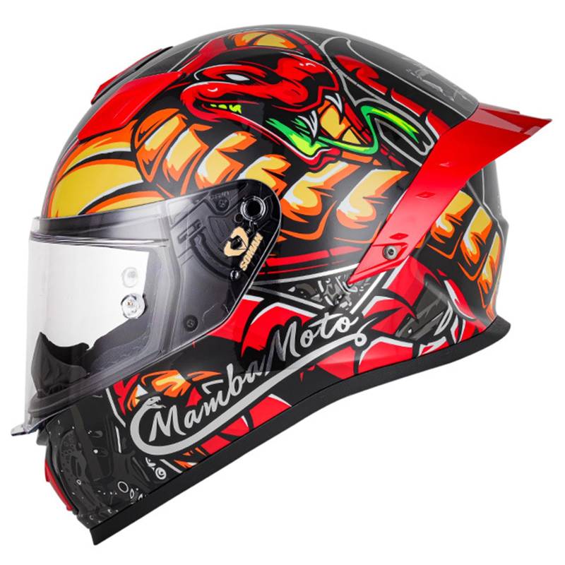 DXDRT Vollgesichts-Motorradhelm Für Männer Frauen Leichtgewicht Street Bike Motorrad Scooter Racing ATV Helm Erwachsene Mit Sonnenblende DOT/ECE Approved,Red a,2XL 63~64CM von DXDRT