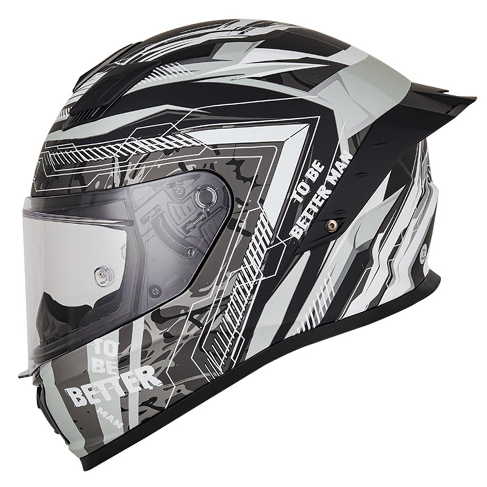 DXDRT Vollgesichts-Motorradhelm Für Männer Frauen Leichtgewicht Street Bike Motorrad Scooter Racing ATV Helm Erwachsene Mit Sonnenblende DOT/ECE Approved,Silver a,M 57~58CM von DXDRT