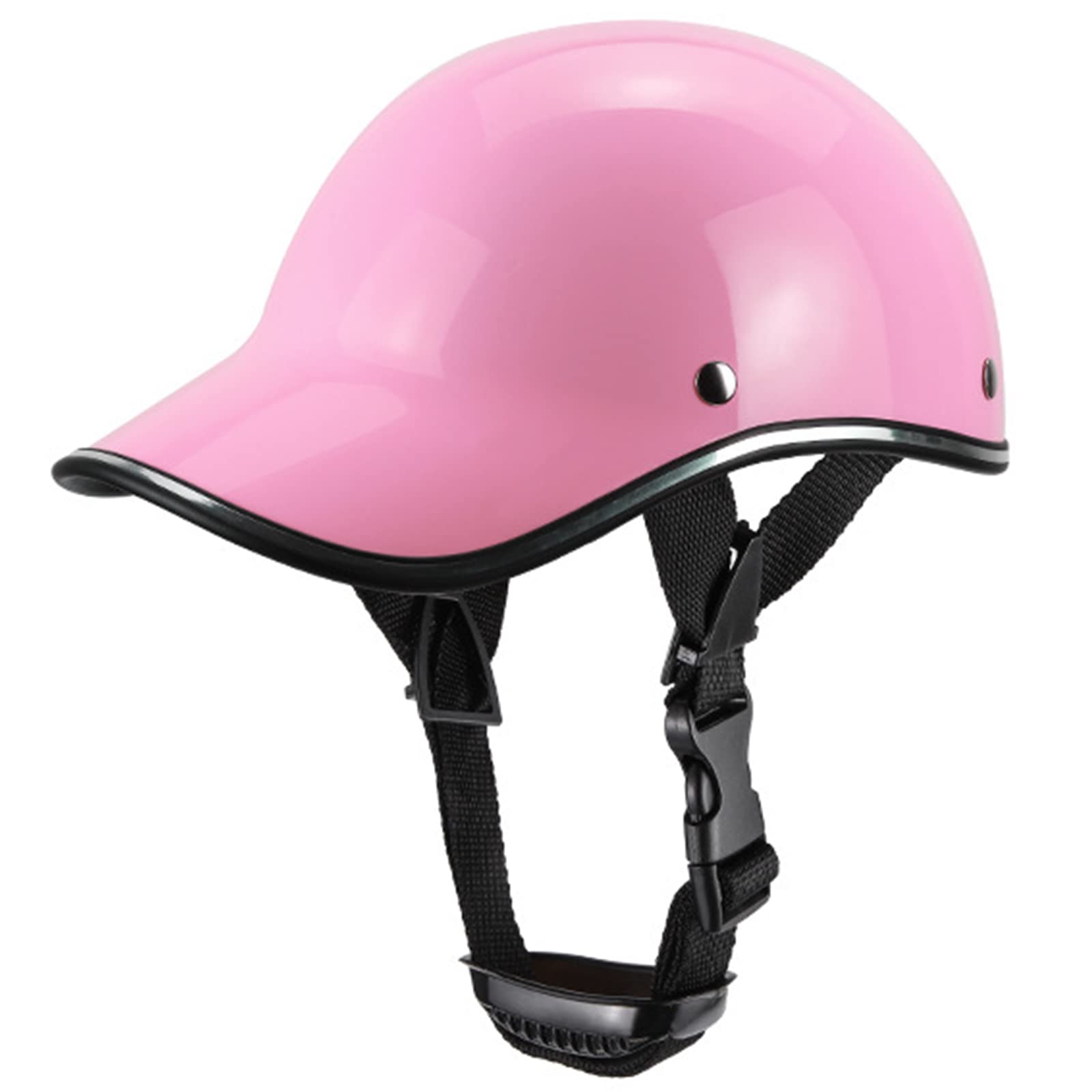 Motorrad Halbhelm Vintage Open Face Motorrad Helm Baseball Cap Retro Helm DOT/ ECE Genehmigt Erwachsene Männer Frauen Halbhelm für Roller Moped ATV UTV,Rosa von DXDRT