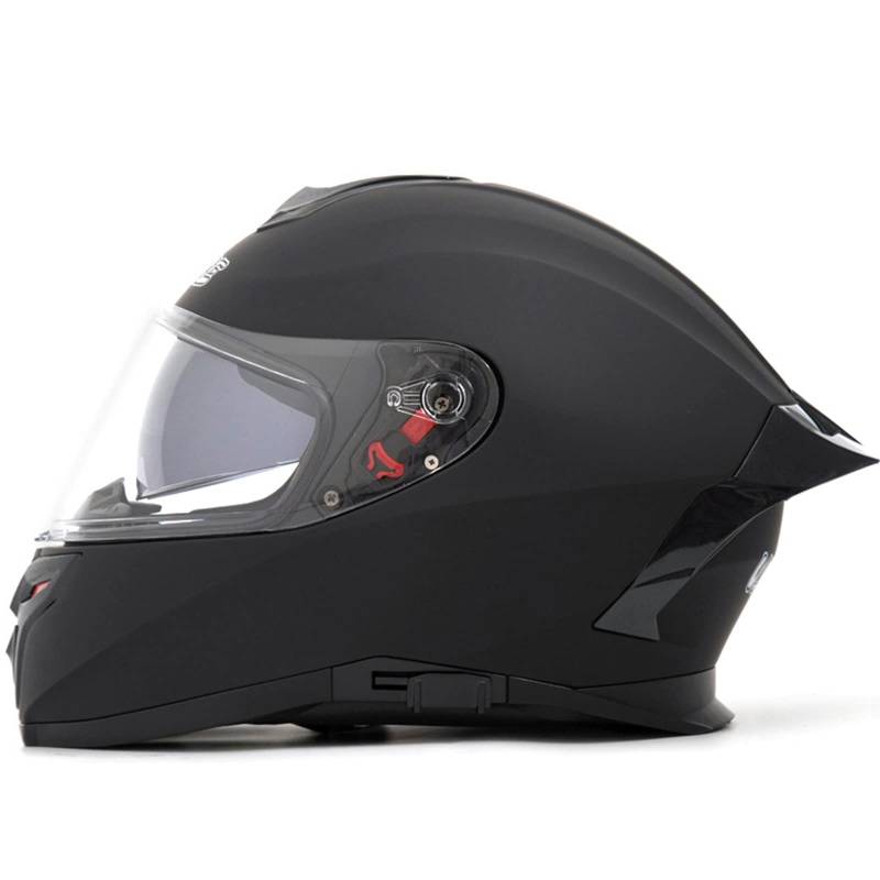 Motorrad Integralhelm DOT ECE Genehmigt Dual Visor Motorrad Moped Street Bike Racing Moto Helm Mit Clear Visor Drop Down Sun Shield Für Erwachsene Jugend Männer Frauen,Matte Black,XS von DXDRT