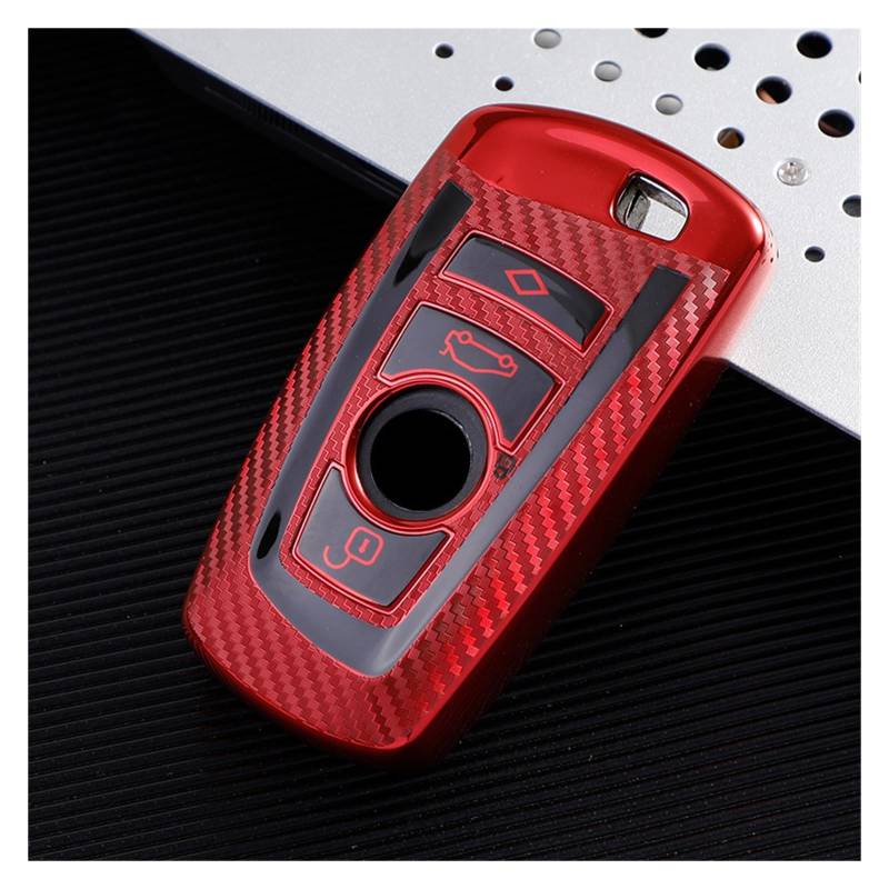 Autoschlüssel Gehäuse Für 520 525 F30 F10 F18 118i 320i 1 3 5 7 Serie X3 X4 M3 M4 M5 Auto Styling Schlüssel Shell Carbon Fiber TPU Auto Schlüssel Fall Abdeckung(Red) von DXLSAEU