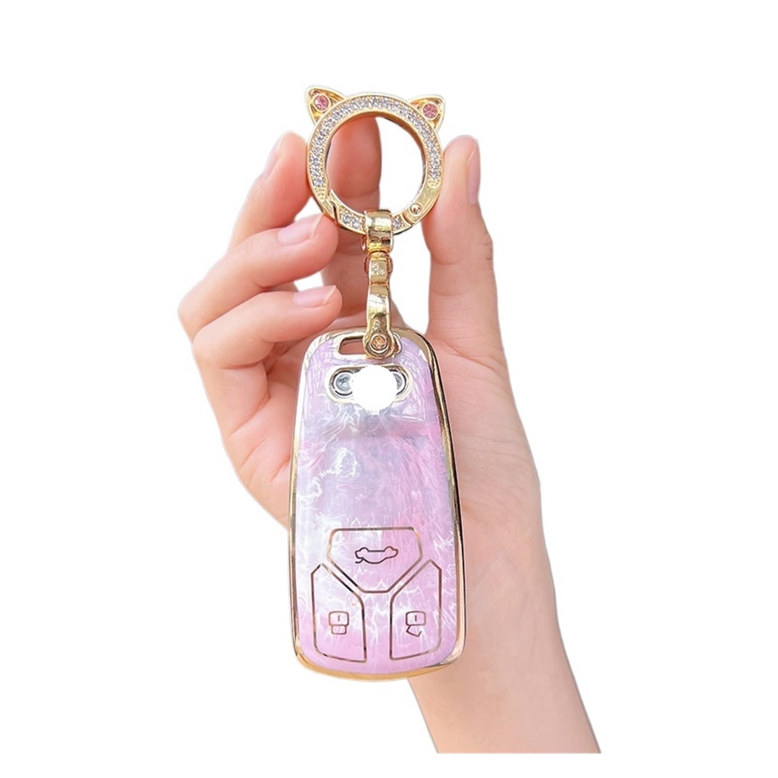 Autoschlüssel Gehäuse Für A4 Q5 Q7 B9 A5 A6 8S 8W 4M S4 S5 S7 TT S TFSI TPU Auto Schlüssel Fall Abdeckung Shell Schutz Fob Keyless Auto Schlüssel Abdeckung Schlüssel Kette(Pink Chain1) von DXLSAEU