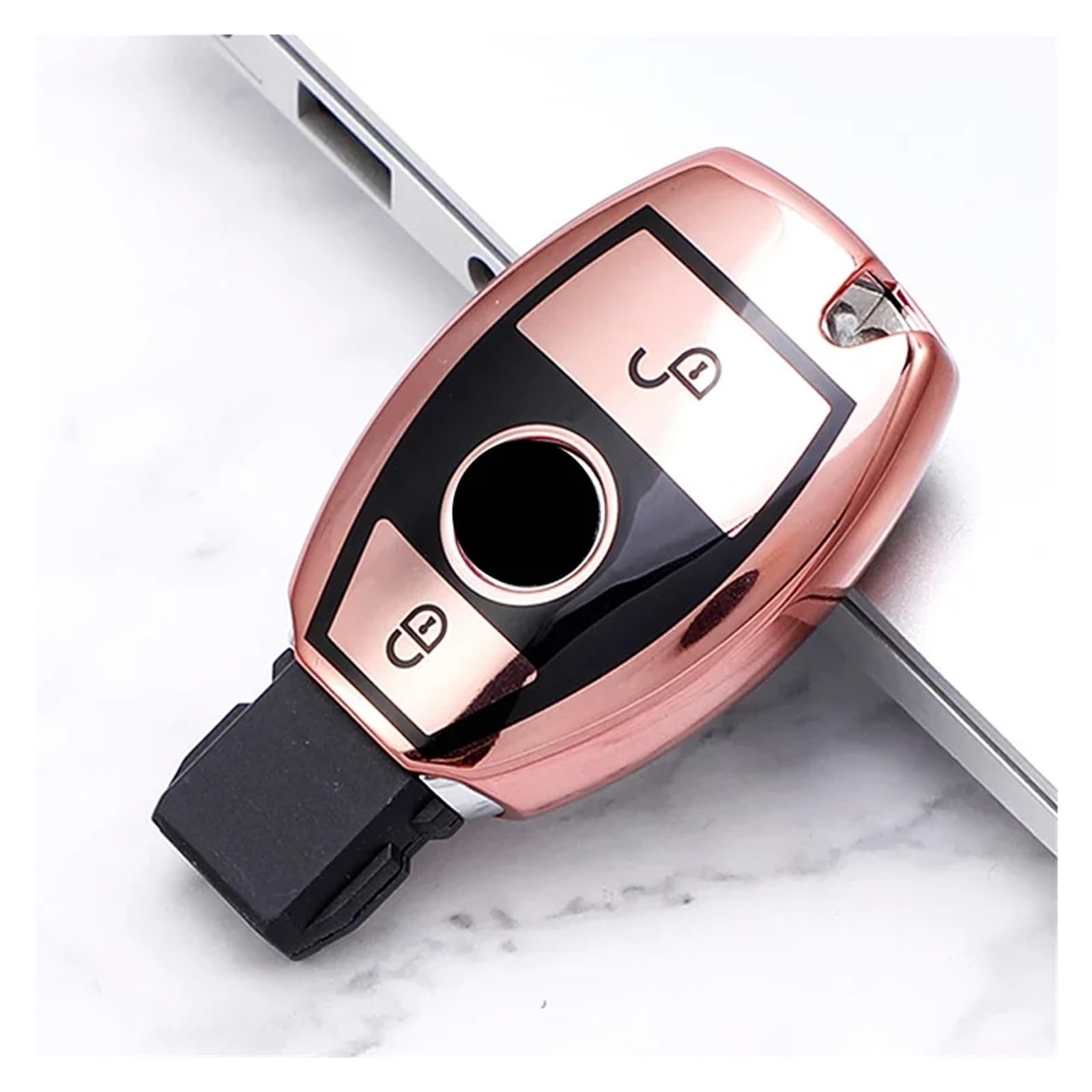 Autoschlüssel Gehäuse Für Benz ABRG Klasse GLK GLA W204 W251 W463 W176 Schlüssel Fall 2/3 Taste Schlüssel Abdeckung Fob Shell Schutz Auto Zubehör(2button pink case) von DXLSAEU