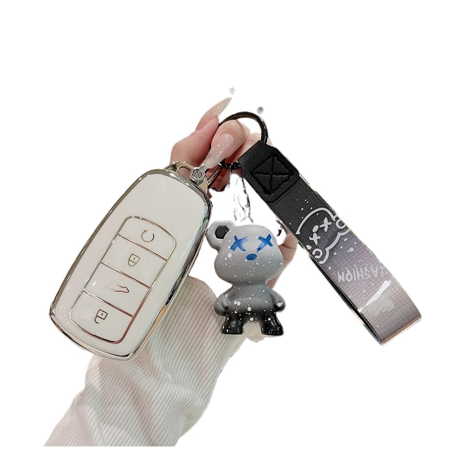 Autoschlüssel Gehäuse Für Chery Omoda 5 C5 Tigo 7 8 Pro Max Tigo 7 8 Plus Arrizo 5 Plus Jaecoo 2023 Keychain Auto Schlüssel Zubehör Halter Schlüssel Abdeckung Fall(Smoke B) von DXLSAEU