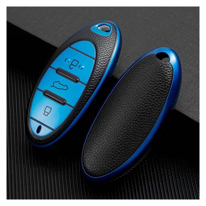 Autoschlüssel Gehäuse Für FAW Bestune T33 T77 T99 TPU Auto Fernbedienung Smart 3 Taste Schlüssel Fall Schutzhülle Shell Tasche Halter Schlüsselbund(Blue case) von DXLSAEU