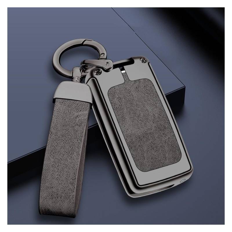 Autoschlüssel Gehäuse Für Peugeot 107 307 308 407 607 3008 5008 Auto Flip Key Case Shell Cover Schutz FobKeychain Zubehör(A-Silver Blue Chain) von DXLSAEU