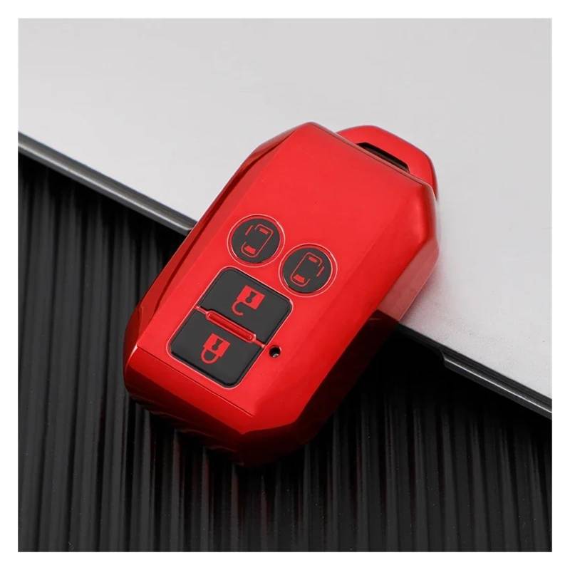 Autoschlüssel Gehäuse Für Suzuki Spacia MK53S Jimny Sierra Swift Wagon Auto Fernbedienung Schlüssel Abdeckung Fall Shell Fob Halter Schlüssel Kette Schutz Zubehör(Red) von DXLSAEU