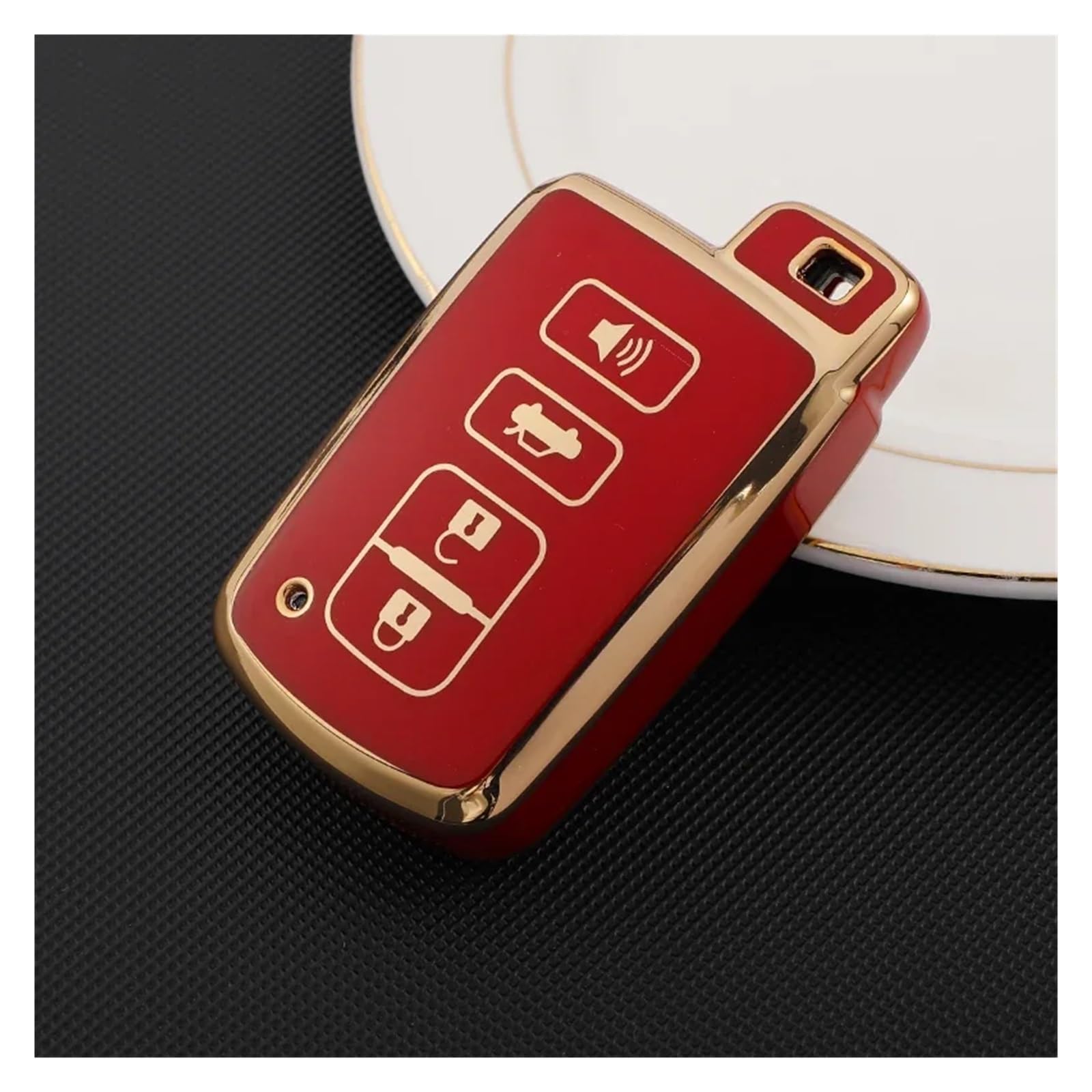 Autoschlüssel Gehäuse Für Toyota Avalon Camry Corolla RAV4 Highlander Auris CHR Land Cruiser TPU Auto Fernbedienung 4 Taste Schlüssel Fall Abdeckung Shell Fob(Red) von DXLSAEU