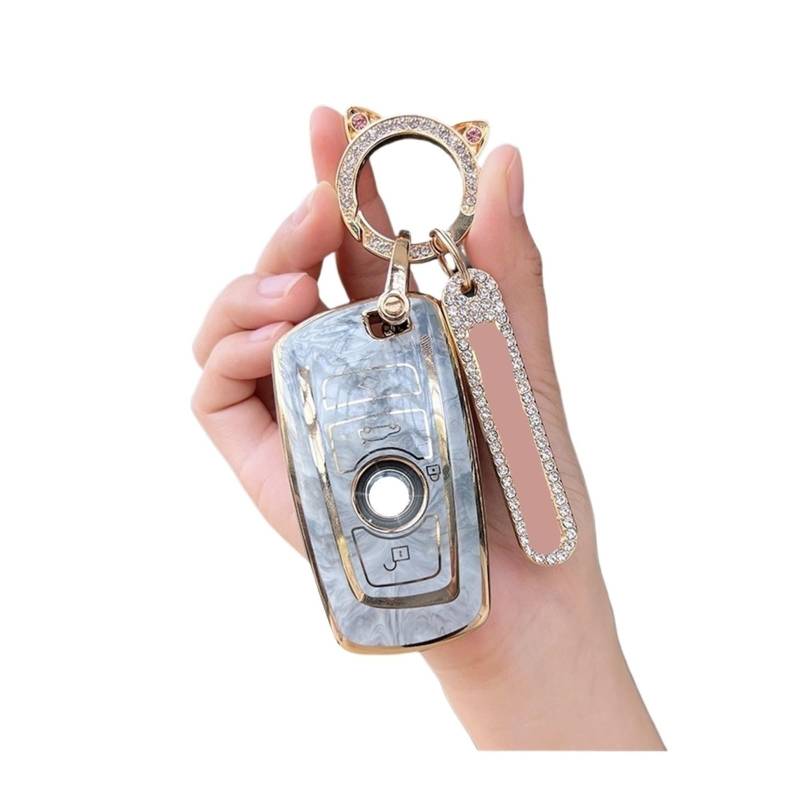 Autoschlüssel Gehäuse Für X3 X5 X6 F30 F34 F10 F20 G20 G30 G01 G02 G05 F15 F16 1 3 5 7 Serie Zubehör TPU Auto Schlüssel Fall Abdeckung Shell Fob(Grey Chain1) von DXLSAEU