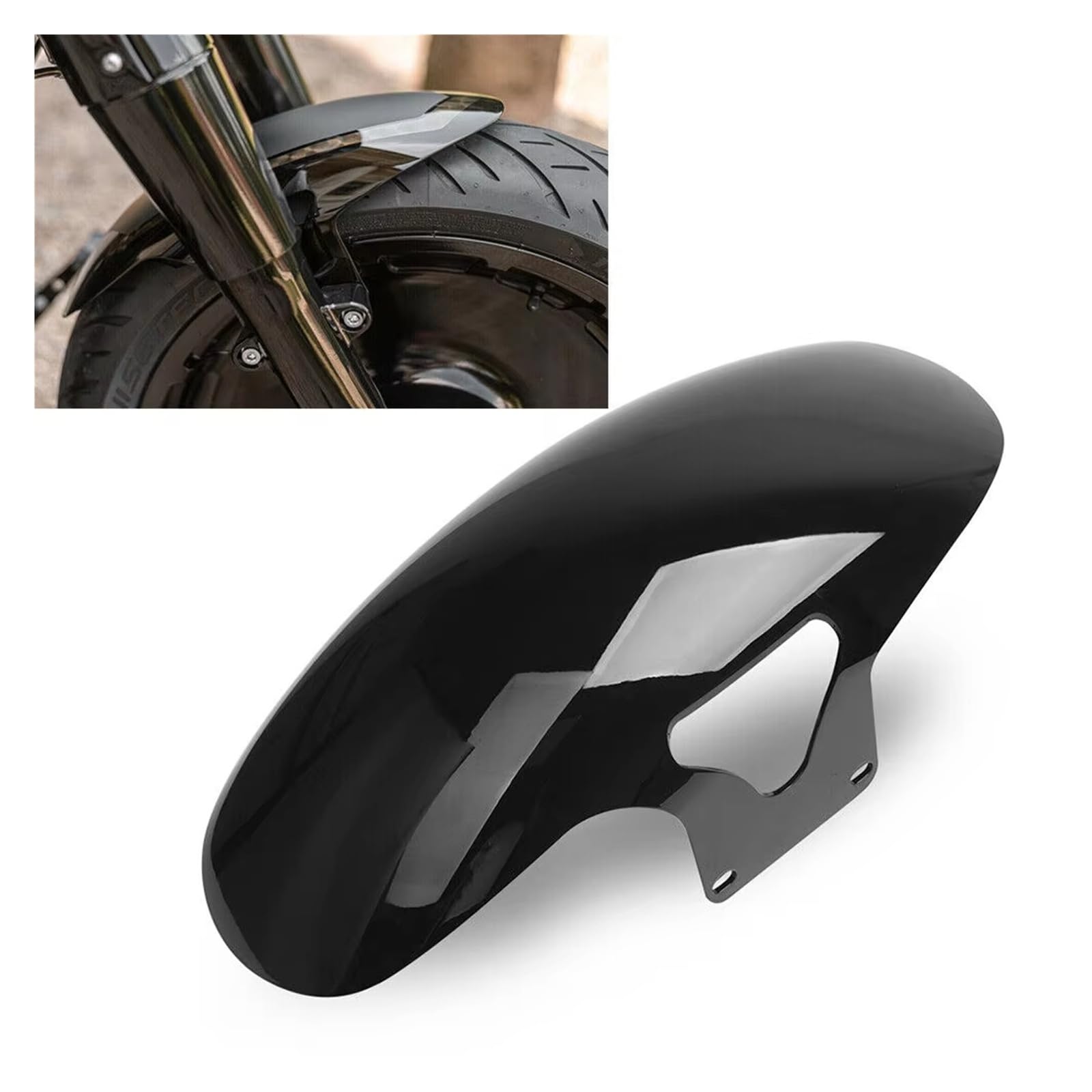 Motorrad-Kotflügel Für Für M8 Für Softail Für Fatboy FLFB/S 2018-2022 Motorrad Glanz Schwarz ABS Front Fender von DXLSAEU