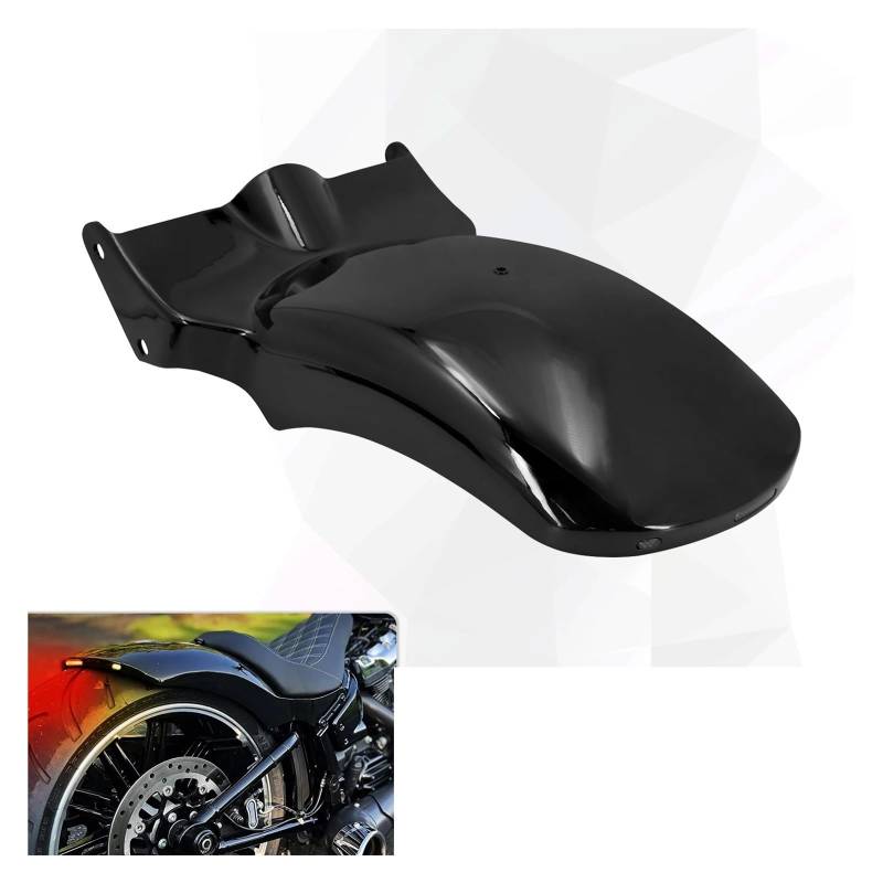 Motorrad-Kotflügel Für Für Softail Für Breakout Für Fat Für Boy FXDR 2018-2023 Schwarz Motorrad Kotflügel Hinten Kotflügel Abdeckung Mit LED Blinker Bremslicht(Rear Fender Breakout) von DXLSAEU