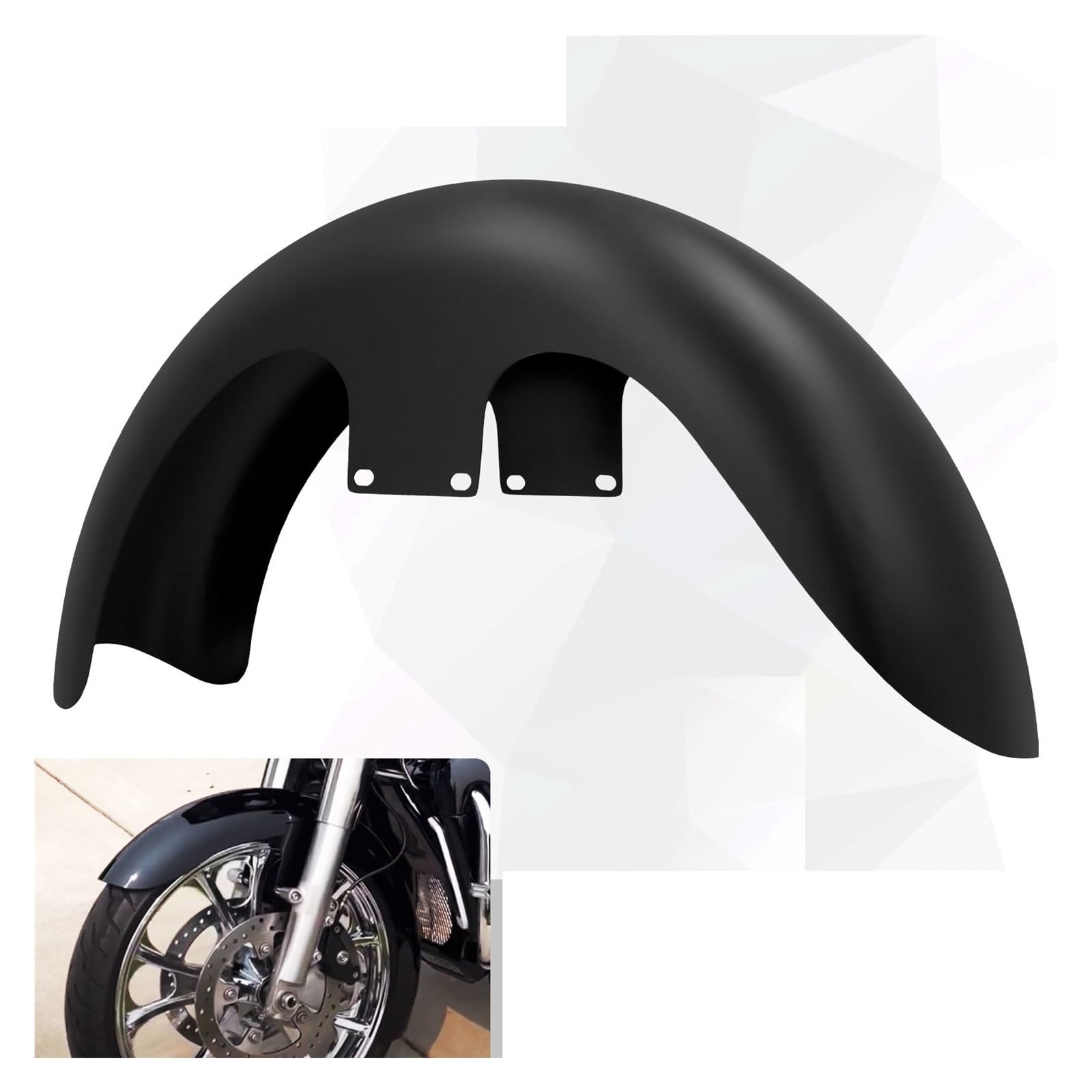 Motorrad-Kotflügel Für Für Touring Für Road Für King Für Electra Street Für Glide Für Custom Baggers FLHX 14-21 Motorrad Stahl 21'' Wrap Front Fender Matt Schwarz von DXLSAEU