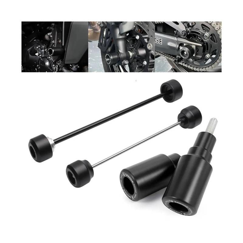 Motorrad-Sturzschutz Für Yamaha MT-09 MT 09 /SP Gabel Kotflügel Sliders Fallen Schutz 2024 MT09 Vorne Hinterachse Rad Crash Sliders Rahmen Slider(1 Set Sliders) von DXLSAEU