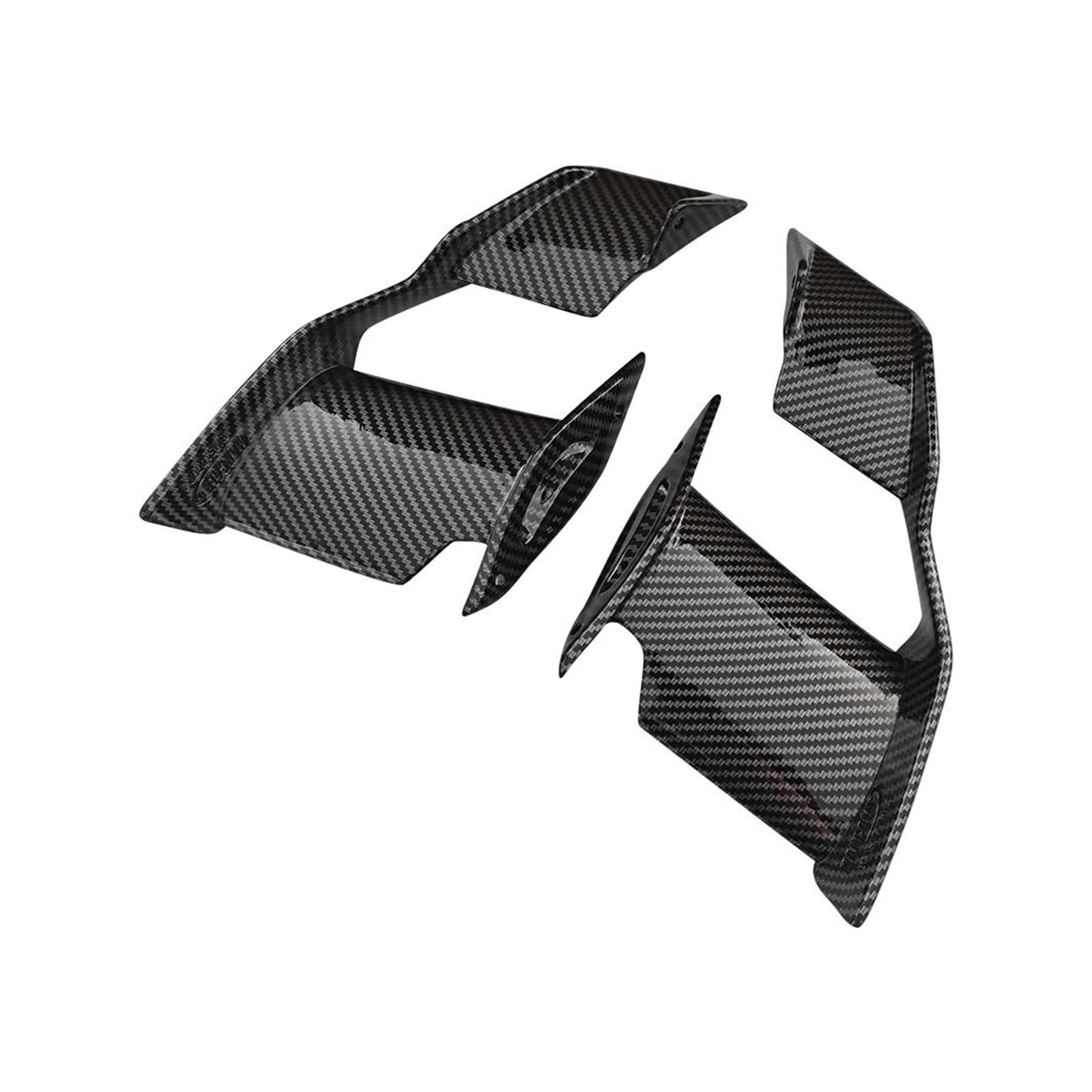 motorradspoiler Für S1000R M1000R S1000 R M1000 R 2021-2024 Verkleidung Feste Flügel Windschutzscheibe Flügel Vorne Aerodynamische Spoiler Winglet(Bright Carbon Paint) von DXLSAEU