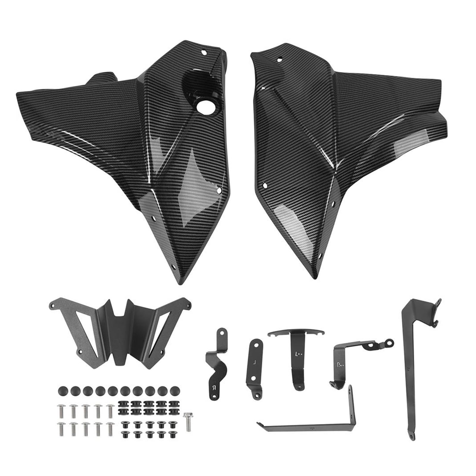 motorradspoiler Für Yamaha FZ-07 MT07 MT 07 2021-2024 2023 Motor Spoiler Bauch Pan Motorrad Untere Verkleidung Körper Kit Zubehör(Carbon Fiber Look) von DXLSAEU